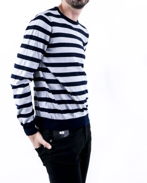 La Piscine Paris Pull bicolore en coton à rayures Les Copains*Homme Pulls & Gilets