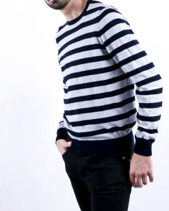La Piscine Paris Pull bicolore en coton à rayures Les Copains*Homme Pulls & Gilets