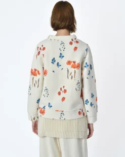 La Piscine Paris Pull blanc écru motif fleurs Lauret*Femme Pulls & Cardigans