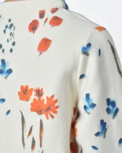 La Piscine Paris Pull blanc écru motif fleurs Lauret*Femme Pulls & Cardigans