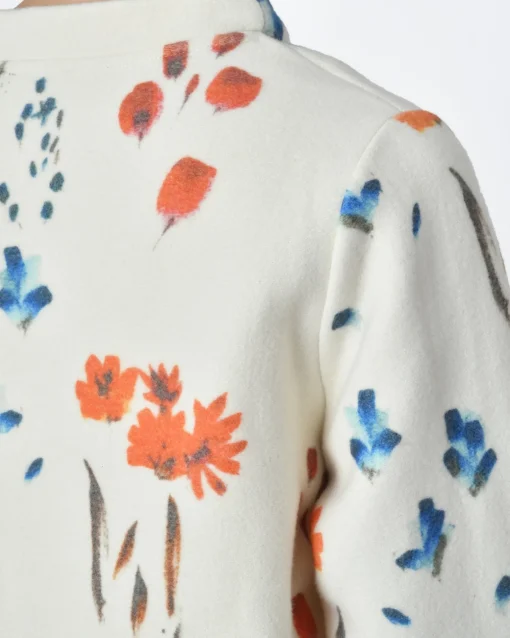 La Piscine Paris Pull blanc écru motif fleurs Lauret*Femme Pulls & Cardigans