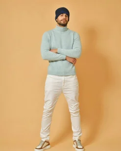 La Piscine Paris Pull clair et blanc en laine mélangée Wool & Co*Homme Pulls & Gilets