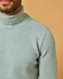 La Piscine Paris Pull clair et blanc en laine mélangée Wool & Co*Homme Pulls & Gilets