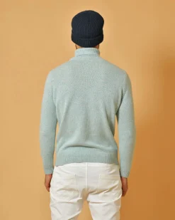 La Piscine Paris Pull clair et blanc en laine mélangée Wool & Co*Homme Pulls & Gilets