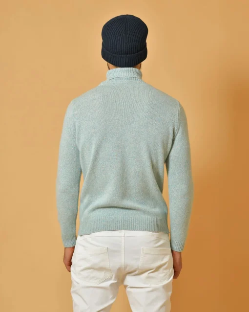 La Piscine Paris Pull clair et blanc en laine mélangée Wool & Co*Homme Pulls & Gilets