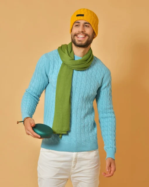 La Piscine Paris Pull en laine mélangée à tricot torsadé Wool & Co*Homme Pulls & Gilets