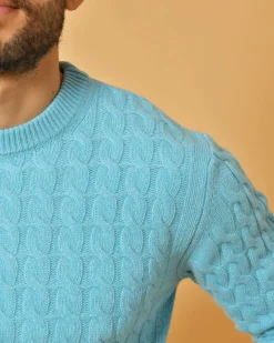 La Piscine Paris Pull en laine mélangée à tricot torsadé Wool & Co*Homme Pulls & Gilets
