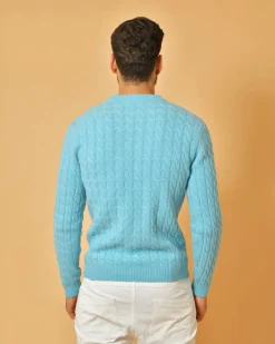 La Piscine Paris Pull en laine mélangée à tricot torsadé Wool & Co*Homme Pulls & Gilets