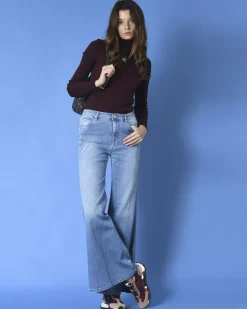 La Piscine Paris Pull col roulé en maille côtelée Courrèges*Femme Pulls & Cardigans