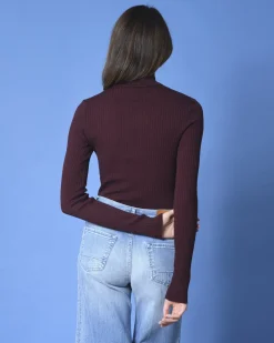 La Piscine Paris Pull col roulé en maille côtelée Courrèges*Femme Pulls & Cardigans