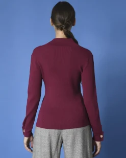La Piscine Paris Pull côtelé à col lavallière Edward Achour*Femme Pulls & Cardigans