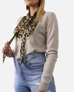 La Piscine Paris Pull chemise en maille et satin léopard Blumarine*Femme Pulls & Cardigans