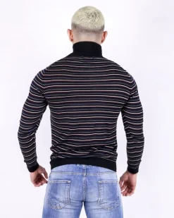 La Piscine Paris Pull col roulé à rayures tricolore Daniele Fiesoli*Homme Pulls & Gilets