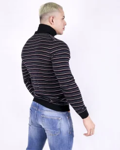La Piscine Paris Pull col roulé à rayures tricolore Daniele Fiesoli*Homme Pulls & Gilets