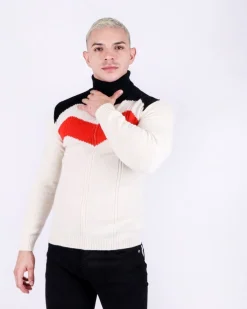 La Piscine Paris Pull col roulé en alpaga tricolore Daniele Fiesoli*Homme Pulls & Gilets