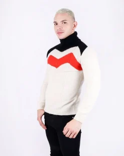 La Piscine Paris Pull col roulé en alpaga tricolore Daniele Fiesoli*Homme Pulls & Gilets