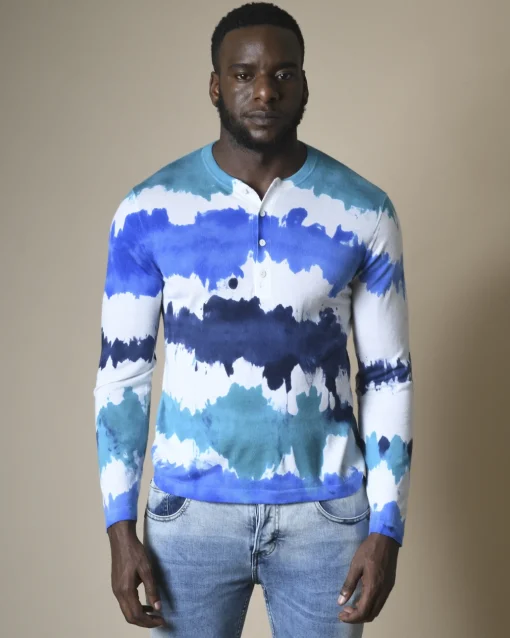 La Piscine Paris Pull en cachemire et soie à imprimé tie & dye Canessa*Homme Pulls & Gilets