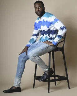 La Piscine Paris Pull en cachemire et soie à imprimé tie & dye Canessa*Homme Pulls & Gilets