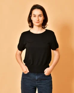 La Piscine Paris Pull en coton à manches courtes Emma White*Femme Pulls & Cardigans