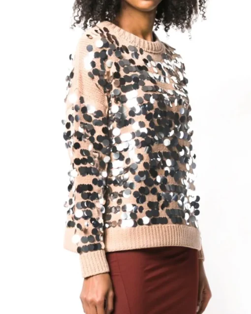 La Piscine Paris Pull en coton à gros sequins Nude*Femme Pulls & Cardigans