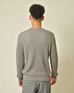 La Piscine Paris Pull en coton et gris Vneck*Homme Pulls & Gilets