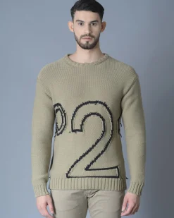 La Piscine Paris Pull en coton mélangé à broderie effet défilé Archive 18-20*Homme Pulls & Gilets
