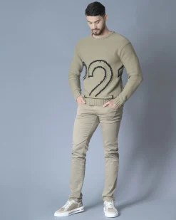 La Piscine Paris Pull en coton mélangé à broderie effet défilé Archive 18-20*Homme Pulls & Gilets