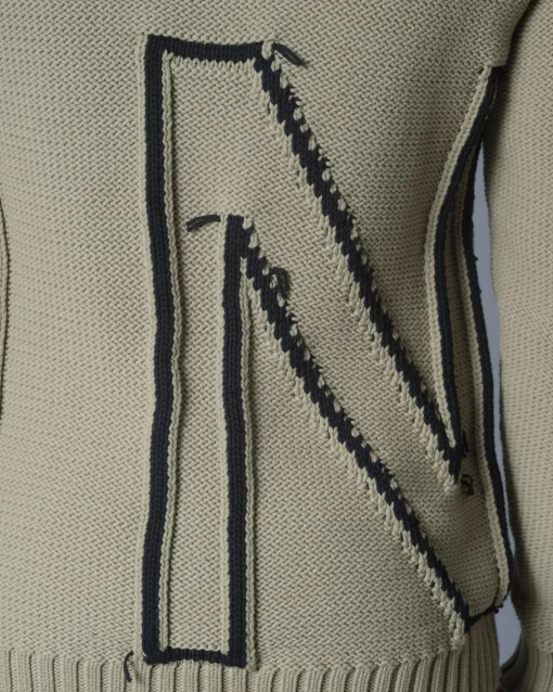La Piscine Paris Pull en coton mélangé à broderie effet défilé Archive 18-20*Homme Pulls & Gilets