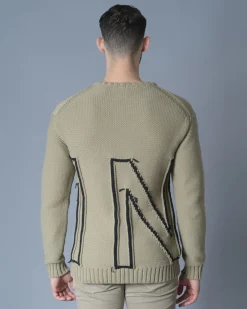 La Piscine Paris Pull en coton mélangé à broderie effet défilé Archive 18-20*Homme Pulls & Gilets