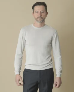 La Piscine Paris Pull en coton taupe clair Woolgroup*Homme Pulls & Gilets