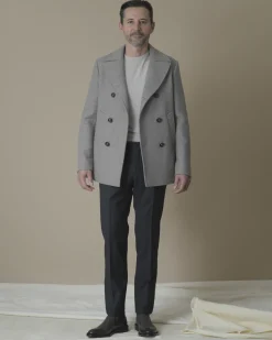 La Piscine Paris Pull en coton taupe clair Woolgroup*Homme Pulls & Gilets