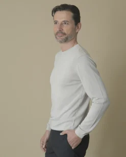 La Piscine Paris Pull en coton taupe clair Woolgroup*Homme Pulls & Gilets