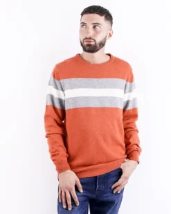 La Piscine Paris Pull en coton tricolore en mérinos et cachemire Woolgroup*Homme Pulls & Gilets