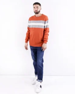 La Piscine Paris Pull en coton tricolore en mérinos et cachemire Woolgroup*Homme Pulls & Gilets