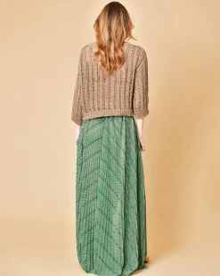 La Piscine Paris Pull en coton tricoté à sequins dorés Lorena Antoniazzi*Femme Pulls & Cardigans