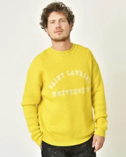 La Piscine Paris Pull en laine à broderies Saint Laurent*Homme Pulls & Gilets