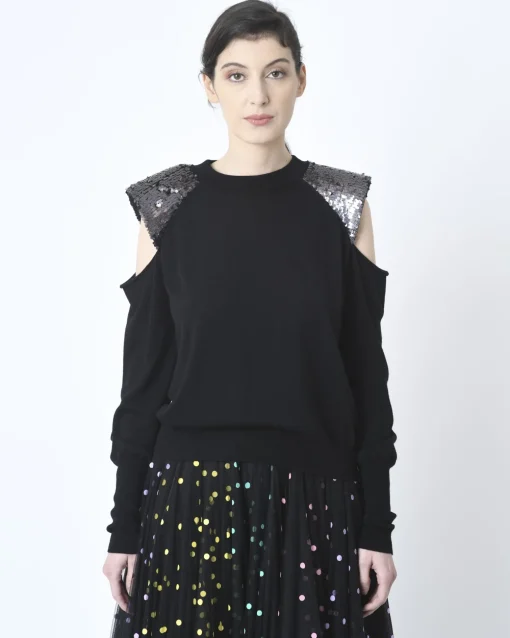 La Piscine Paris Pull en laine à sequins Nude*Femme Pulls & Cardigans