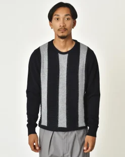 La Piscine Paris Pull en laine bicolore à rayures Vneck*Homme Pulls & Gilets