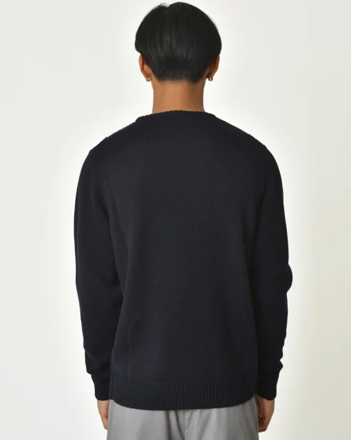 La Piscine Paris Pull en laine bicolore à rayures Vneck*Homme Pulls & Gilets