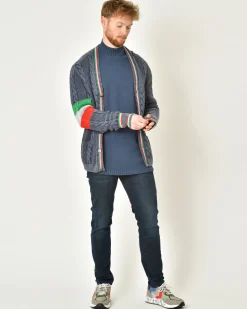 La Piscine Paris Pull en laine et coton à rayures et effet usé Ixos*Homme Pulls & Gilets