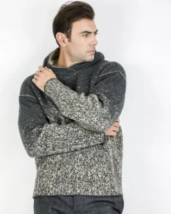 La Piscine Paris Pull en laine et beige à capuche Isabel Benenato*Homme Pulls & Gilets
