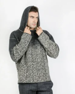 La Piscine Paris Pull en laine et beige à capuche Isabel Benenato*Homme Pulls & Gilets