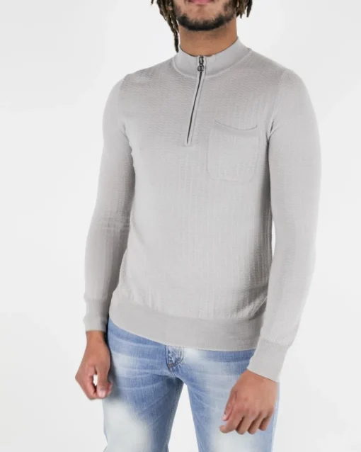 La Piscine Paris Pull en laine motif chevron à col zippé Hosio*Homme Pulls & Gilets