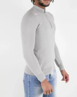 La Piscine Paris Pull en laine motif chevron à col zippé Hosio*Homme Pulls & Gilets