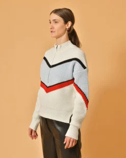 La Piscine Paris Pull en laine mélangée à fermeture à glissière Chloé Stora*Femme Pulls & Cardigans