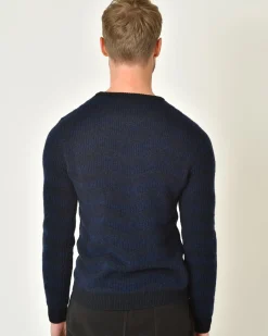 La Piscine Paris Pull en laine mélangée à motif zigzag Vneck*Homme Pulls & Gilets