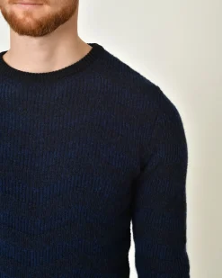 La Piscine Paris Pull en laine mélangée à motif zigzag Vneck*Homme Pulls & Gilets