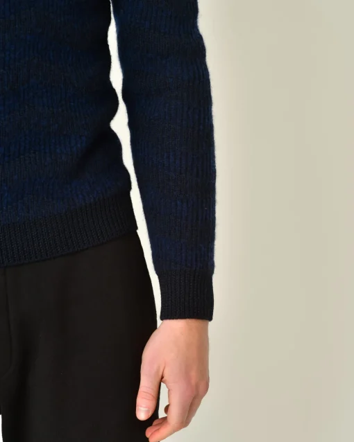 La Piscine Paris Pull en laine mélangée à motif zigzag Vneck*Homme Pulls & Gilets
