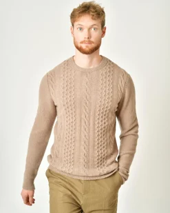 La Piscine Paris Pull en laine mélangée à motif torsadé Vneck*Homme Pulls & Gilets