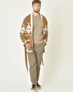 La Piscine Paris Pull en laine mélangée à motif torsadé Vneck*Homme Pulls & Gilets